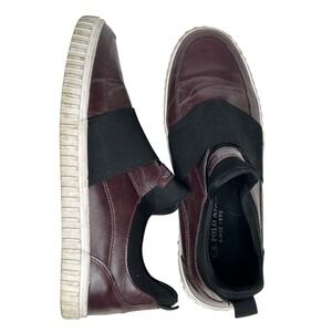 U.S. Polo Assn. Mens Shoes- Size 11-Burgundy Leather Slip On Sneakers‎ Shoes